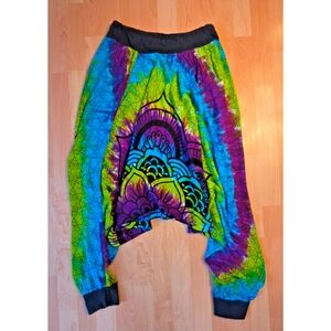 2-in-1 tie dye harem pants/batwing blouse
